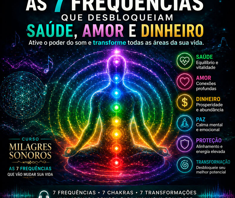 As 7 Frequências que Desbloqueiam Saúde, Amor e Dinheiro — Curso Milagres Sonoros